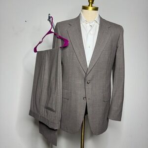Kuppenheimer Mens Suit 40L 32W Two Piece Pinstripe Brown  Business Formal‎